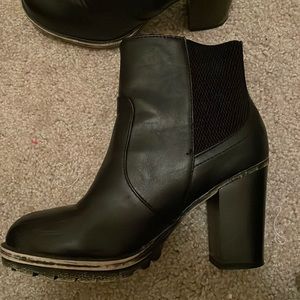 Black heeled booties